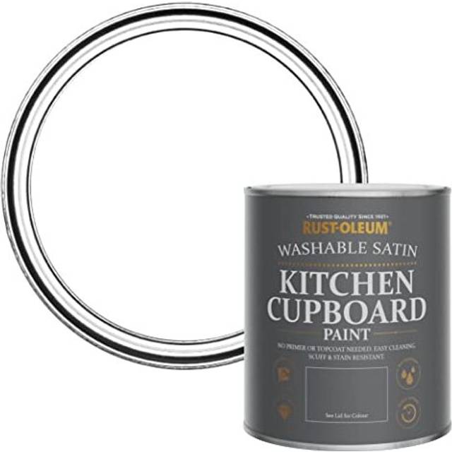 Rust-Oleum Kitchen Cupboard Paint Satin - Cotton 750ml - Cotton - White
