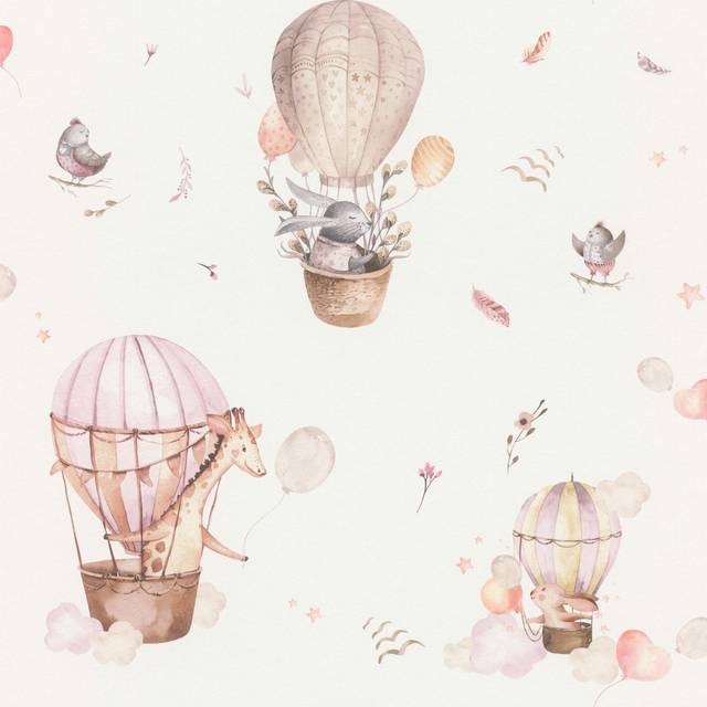 Rasch Balloon Ride Wallpaper - Pink