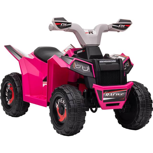 HOMCOM Electric Quad Bike - 6V Kids Ride-On ATV - for Ages 18-36 Months - Pink | TJ Hughes White