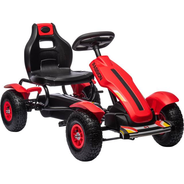 HOMCOM Children Pedal Go Kart w/ Adjustable Seat Inflatable Tyres - Red