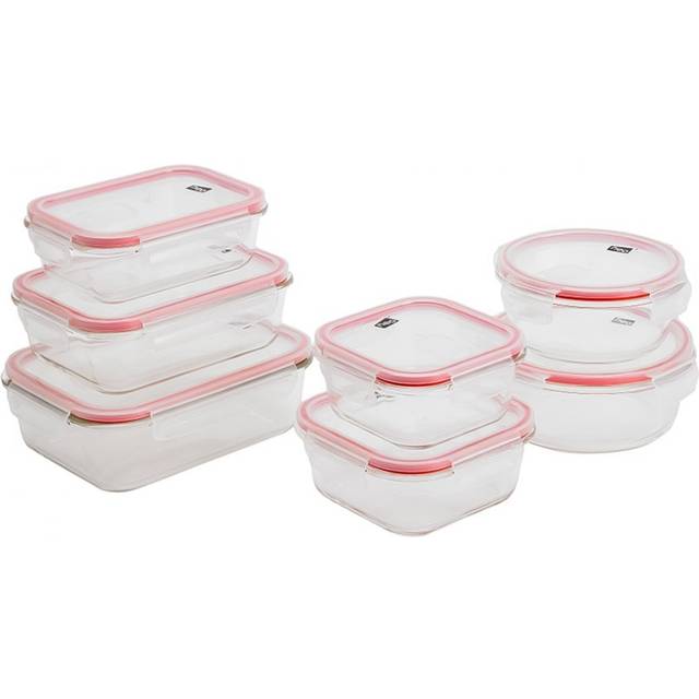 7pc Glass Food Storage Container Set - Clear - One Size