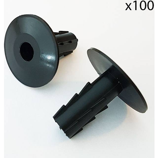 100x 8mm Black Single Cable Bushes Feed Through Wall Cover Coaxial Sat Hole Tidy