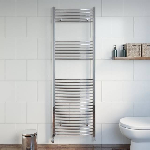 DuraTherm Curved Heated Towel Rail Chrome - 1800 x 600mm