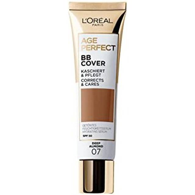 L'OrÃ©al Paris Age Perfect BB Cream 07 Deep Almond, light-weight, Infused with hydrating serum, Vitamin B3, SPF 50