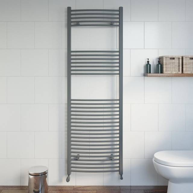 Radilux curved heated towel rail anthracite - 1800 x 600mm
