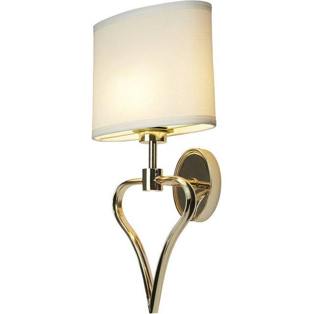 Twin Wall Light Heart Shaped Frame White Shade French Gold LED G9 3.5W
