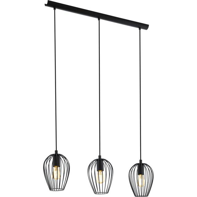 Hanging Ceiling Pendant Light Black Wire Cage 3x 60W E27 Kitchen Island Dining