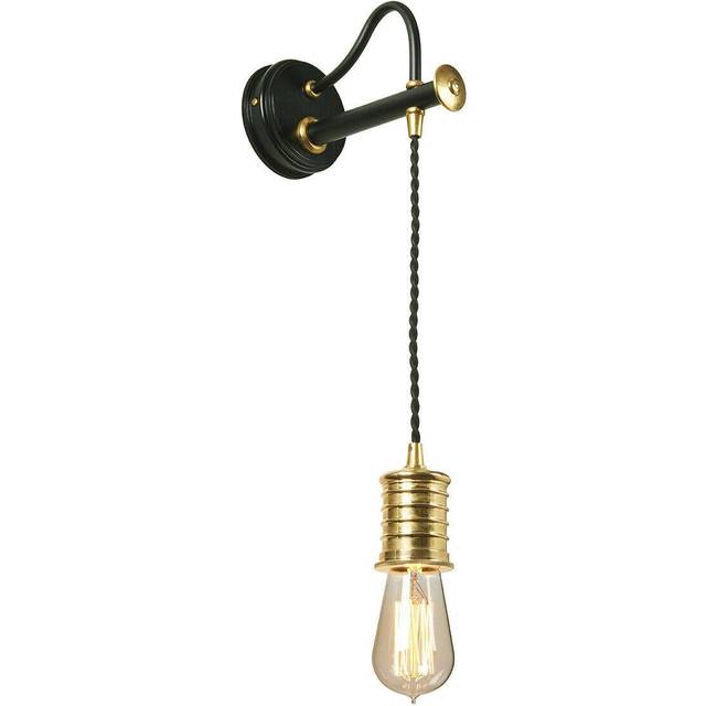 Wall Light Sconce Black Highly Polished Brass Finish LED E27 60W Bulb