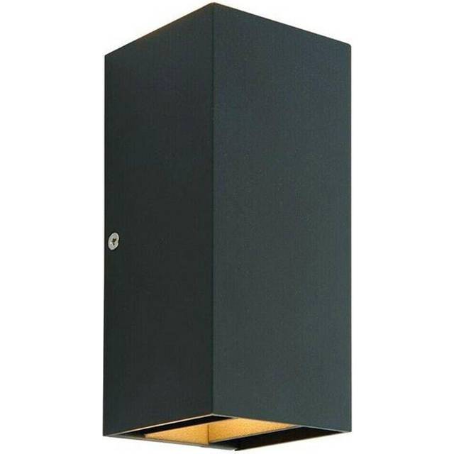 IP44 Outdoor Up & Down Wall Light Matt Black Porch Box Lantern 5W Cool White LED