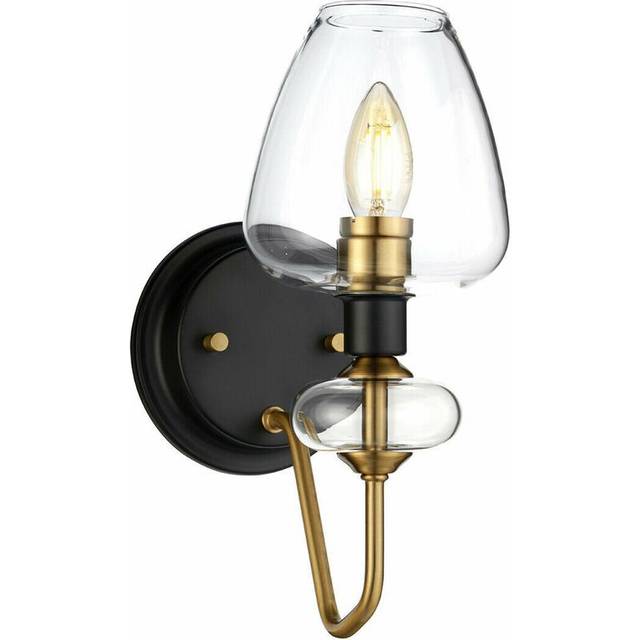 Wall Light Aged Brass Finish Plated And Charcoal Black Paint LED E14 40W