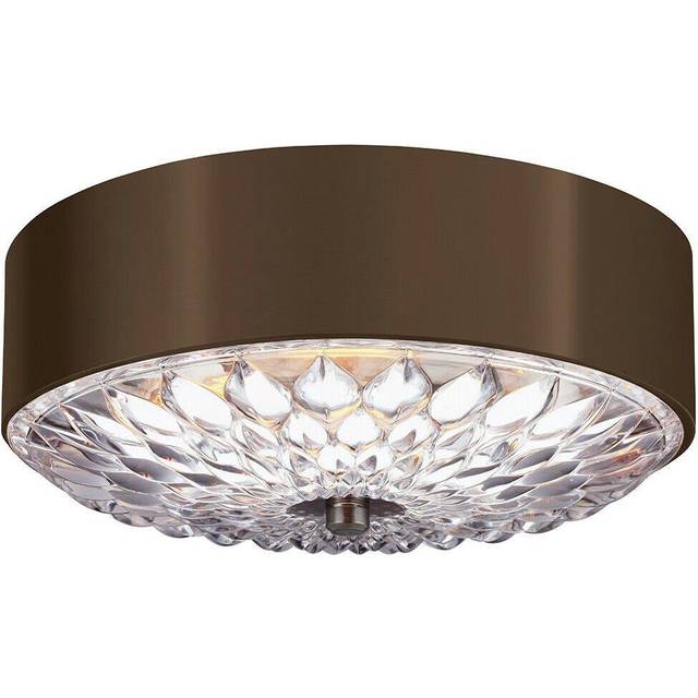 3 Bulb Flush Light Low Ceiling Dark Aged Brass Finish LED E27 60W Bulb