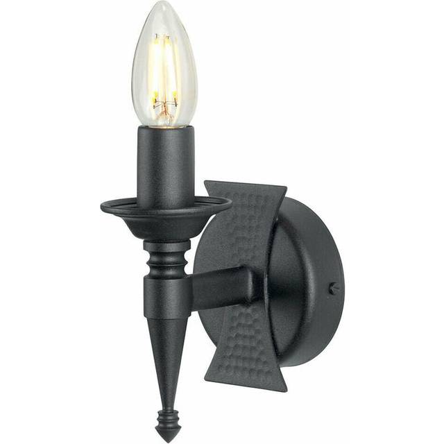 Wall Light Sconce Metal Panels Period & Modern Style Black LED E14 60W Bulb