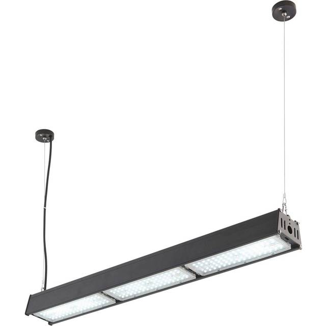 Low Bay Warehouse Pendant Light - 150W Daylight White LED - Matt Black
