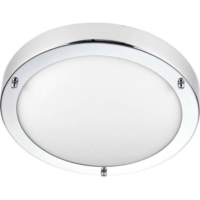 IP44 Outdoor Dimmable Bulkhead Light Chrome Plate Bathroom Flush Ceiling Lamp