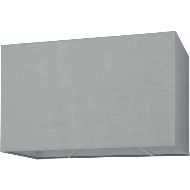 Straight Sided Rectangle Lamp Shade Grey Cotton Fabric 60W E27 or B22 GLS