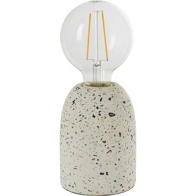 Modern Terrazzo Mini Table Lamp White Speckled Marble Bedside Bulb Holder Light