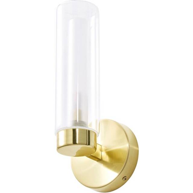 Litecraft Agatha Wall Light Bathroom Satin Brass with Glass Shades