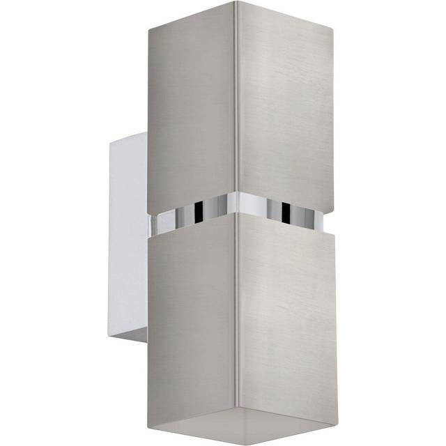 Wall Light Colour Satin Nickel Chrome Square Shades Bulb GU10 2x3.3W Included
