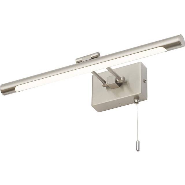 Litecraft Picture Wall Light Bathroom With Pull Cord In Satin Nickel