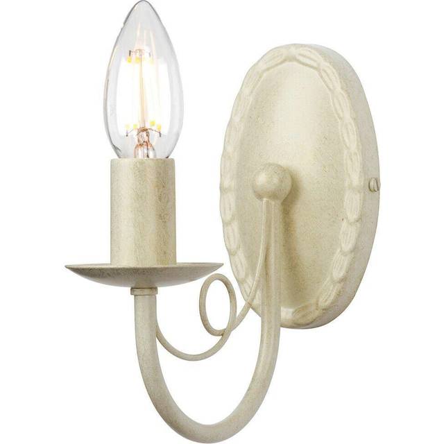 Wall Light Looped Drapes Ivory Gold Candle Tube Ivory Gold LED E14 60W