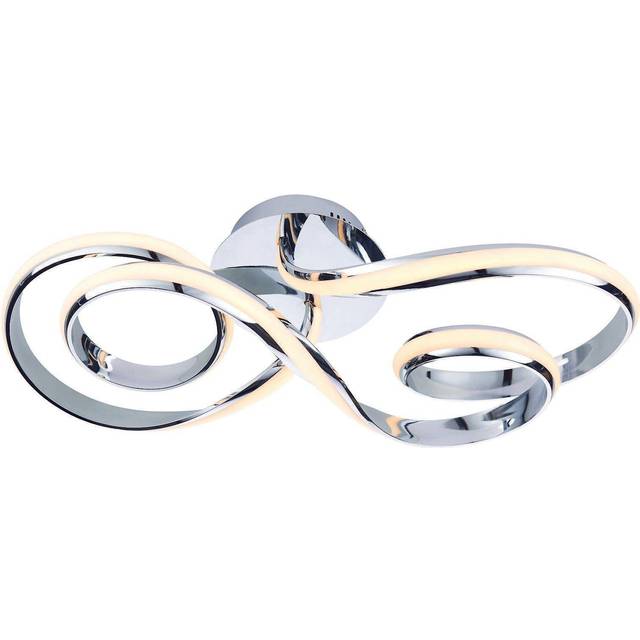 Semi Flush Ceiling Light Chrome Plate & White Silicone 36W LED module