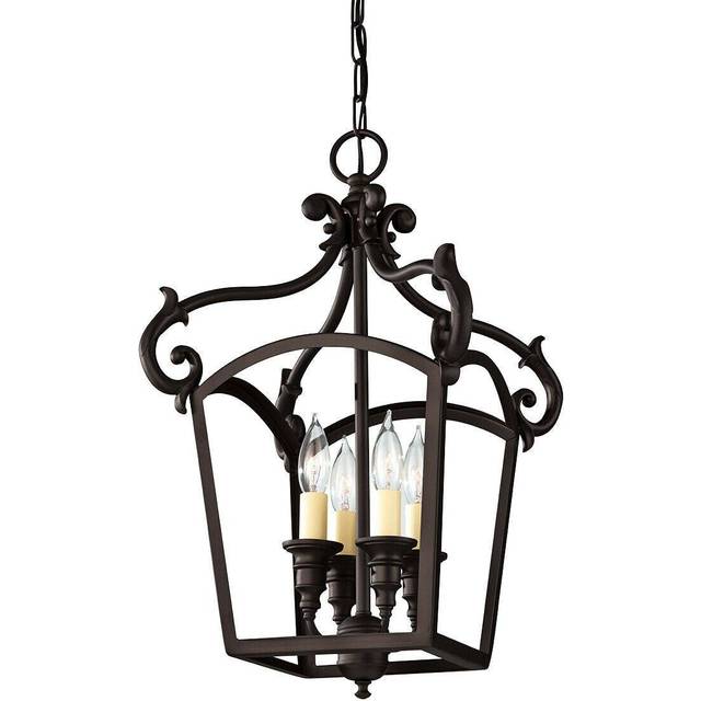4 Bulb Chandelier Hanging Pendant LIght Oil Rubbed Bronze LED E14 40W Bulb