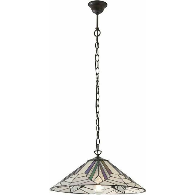 Tiffany Glass Hanging Ceiling Pendant Light Bronze Chain Deco Lamp Shade i00077
