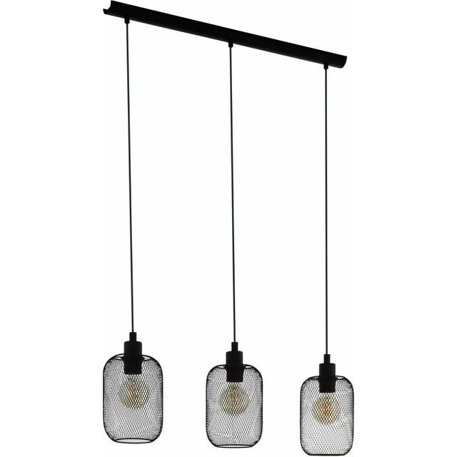 Hanging Ceiling Pendant Light Black Mesh 3x 60W E27 Kitchen Island Lamp