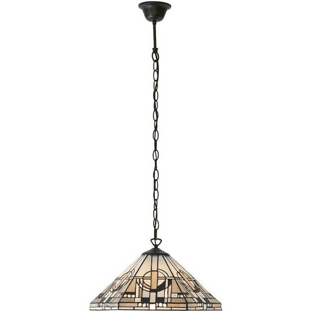 Tiffany Glass Hanging Ceiling Pendant Light Bronze Chain 1 Lamp Shade i00136
