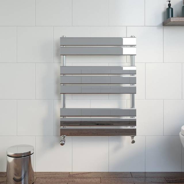 DuraTherm Flat Panel Heated Towel Radiator Chrome 800 x 600mm