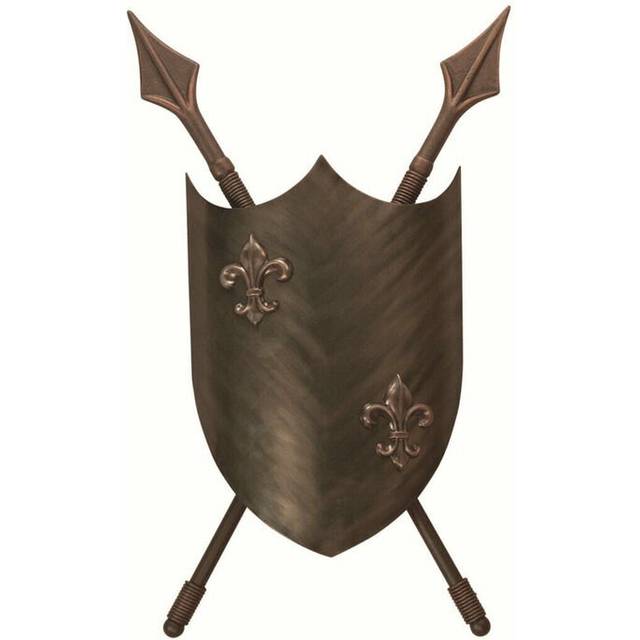 Twin Wall Light Coat of Arms Design Unique Burnished Bronze LED GU10 35W
