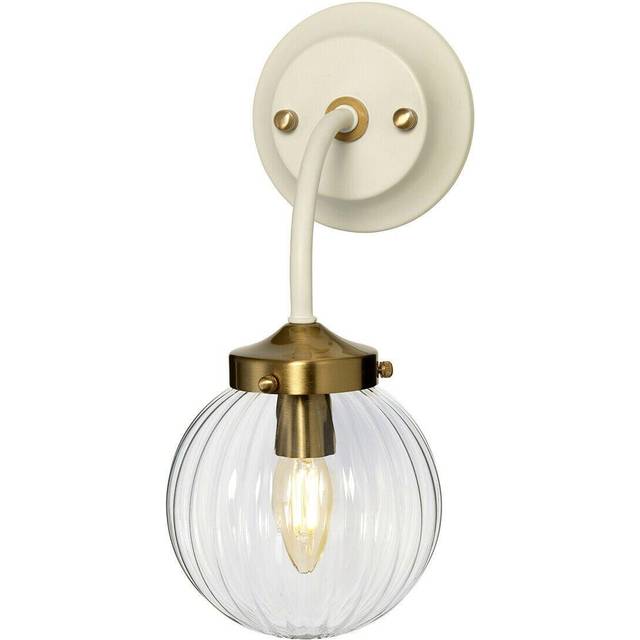 Wall Light Sconce Cream Painted + Aged Brass Finish Plated LED E14 60W Bulb