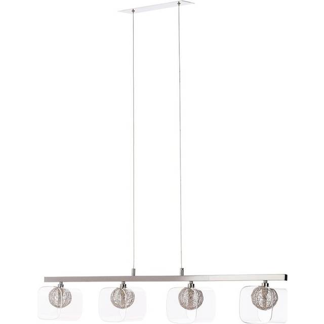 Litecraft Verona 4 Light Pendant With Glass & Wire Ball Shades Chrome