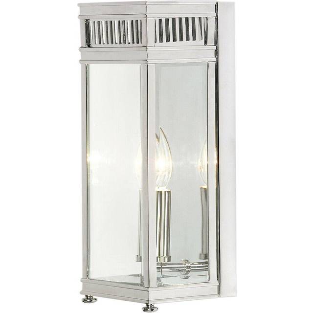 Outdoor IP44 1 Bulb Flush Light Low Ceiling Polished Chrome LED E14 60W