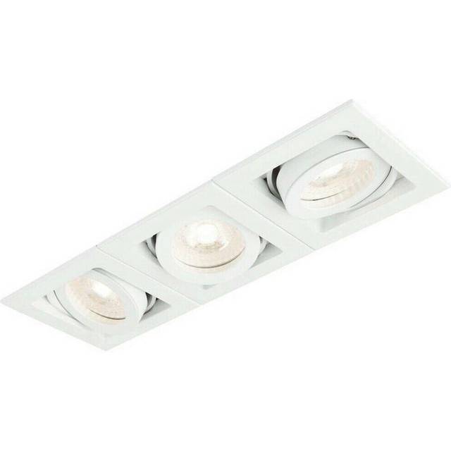 Triple Square Adjustable Head Ceiling Spotlight White GU10 50W Box Downlight