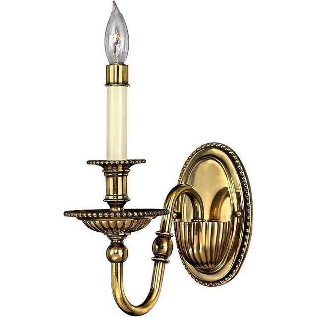 Wall Light Solid Cast Components Clear Optic Glass Burnished Brass LED E14 60W