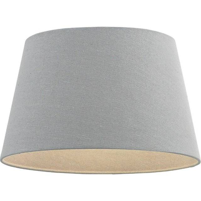 "8"" Inch Round Tapered Drum Lamp Shade Grey Linen Fabric Cover Simple Elegant"