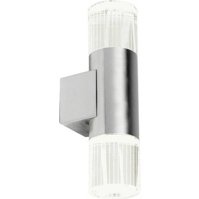 IP44 Accent Outdoor LED Light Steel Double Glass Up Down Wall Lamp Porch Garden