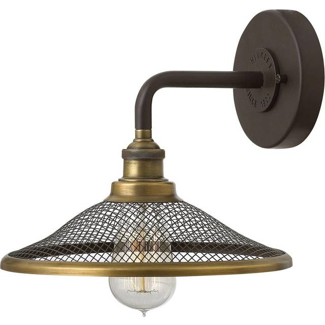 Wall Light Warehouse Barn Retro Mesh Shad 2 Tone Buckeye Bronze LED E27 100W