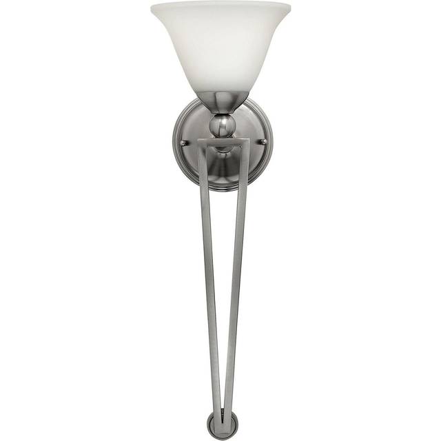 Wall Light Long Arms Heavy Sphere Bell Shaped Glass Brushed Nickel LED E27 60W