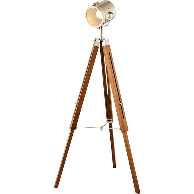 Litecraft Acton Tripod Floor Lamp Spotlight Style - Satin Nickel