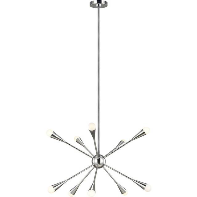 10 Bulb Chandelier LIght Highly Polished Nickel LED G9 3.5W