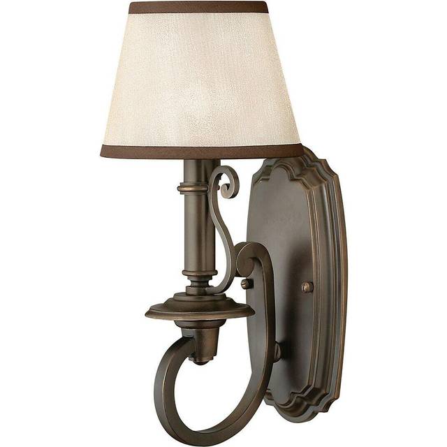 Wall Light Vintage Candle Leaves Ligth Amber Organza Shade Bronze LED E14 60W