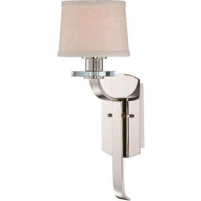 Wall Light Optic Glass Asccents Milano Fabric Shade Imperial Silver LED E27 60W
