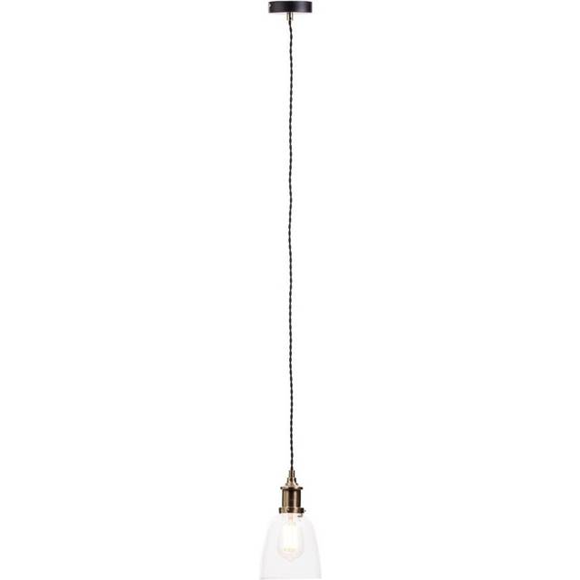 Litecraft Ceiling Pendant Industrial Style 1 Light With Glass Shades - Brass