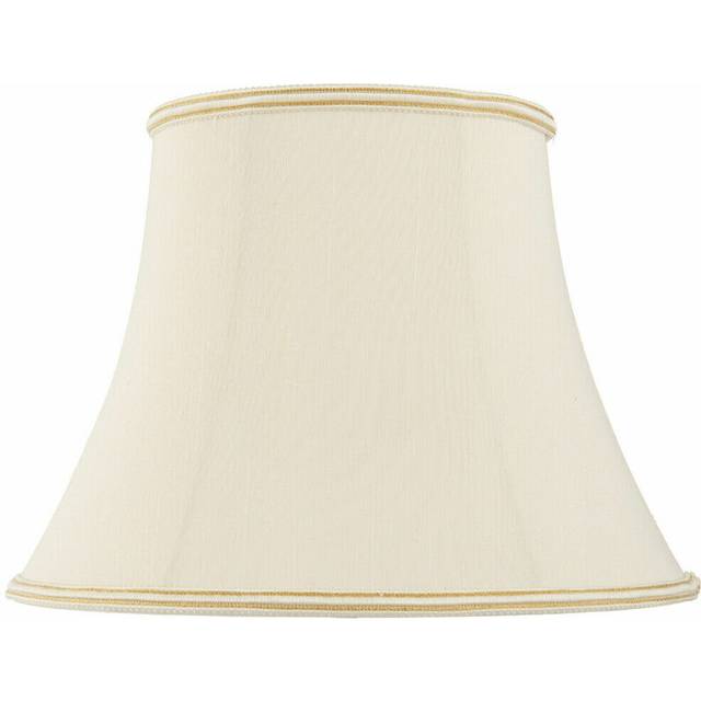 "14"" Bowed Oval Handmade Lamp Shade Cream Fabric Classic Table Light Bulb Cover"