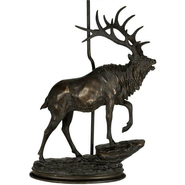 Table Lamp No Shade Large Resin Made Statuette Bronze Patina Led E27 40w Bulb