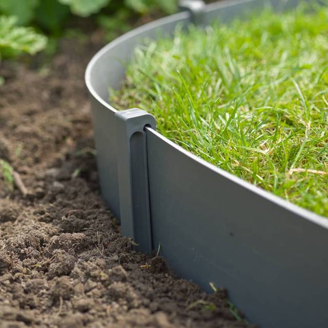 Nature Garden Border Edging Lawn Border Landscape Edging and Spike Set Grey