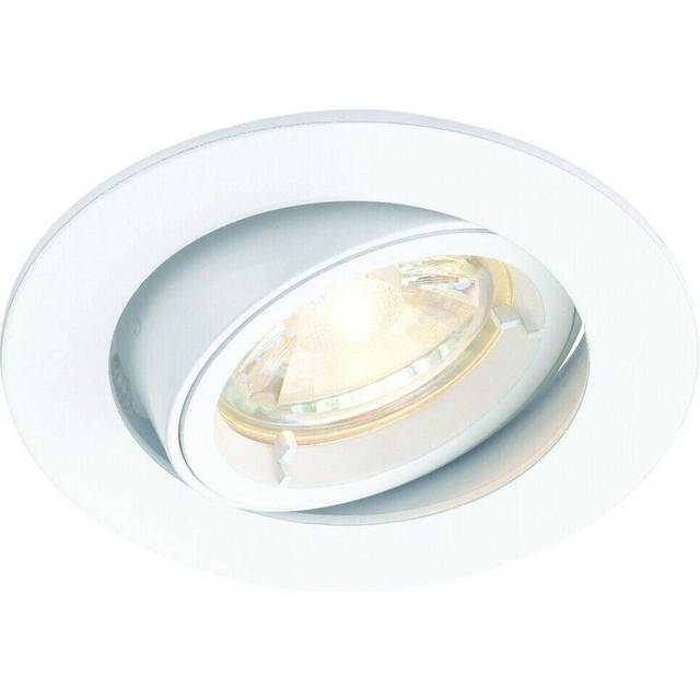 TILTING Round Recess Ceiling Down Light White 95mm Flush GU10 Lamp Fitting