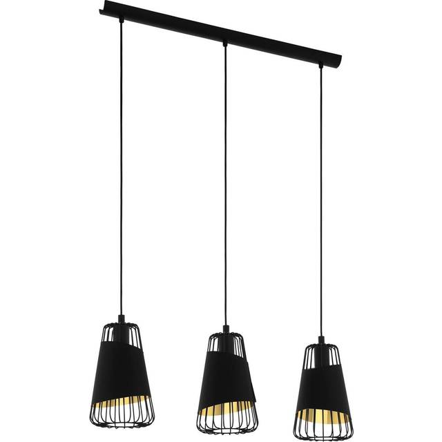 Hanging Ceiling Pendant Light Black & Gold 3 x 60W E27 Kitchen Island Lamp